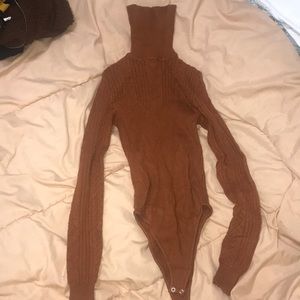 Long sleeve, knit, Turtleneck, bodysuit.